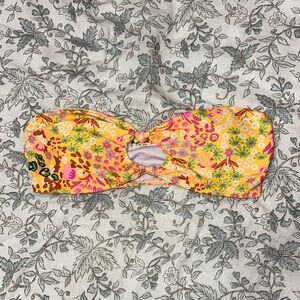 Shein Floral Strapless Bikini Top